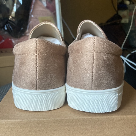Taupe Suede Slip On Sneakers - Picture 4 of 8